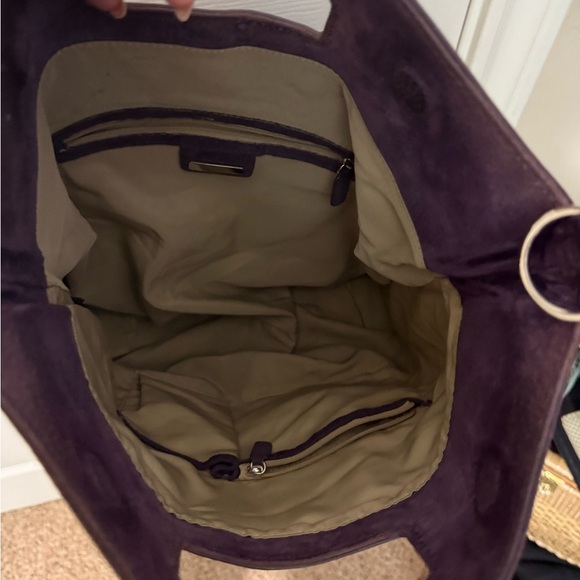 Alfani Satchel: Pebbled Purple Leather - Pristine Condition - Picture 4 of 8